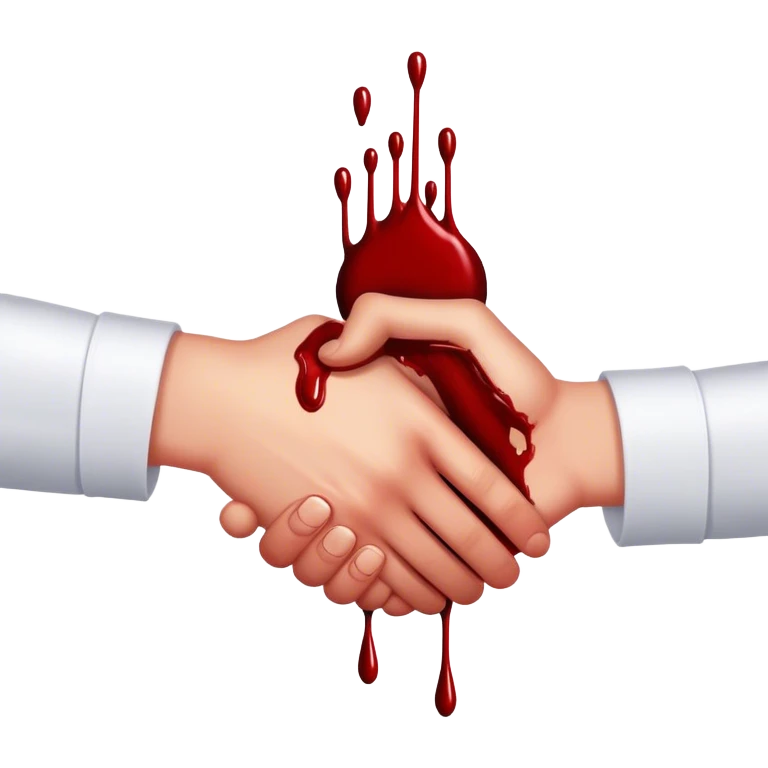 handshake, blood  emoji