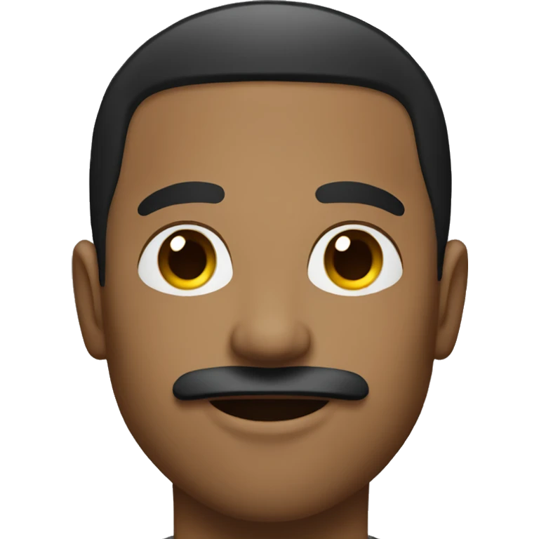 lightskin black male with a mustache, and clean haircut emoji