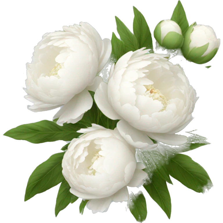 White peonies bouquet  emoji