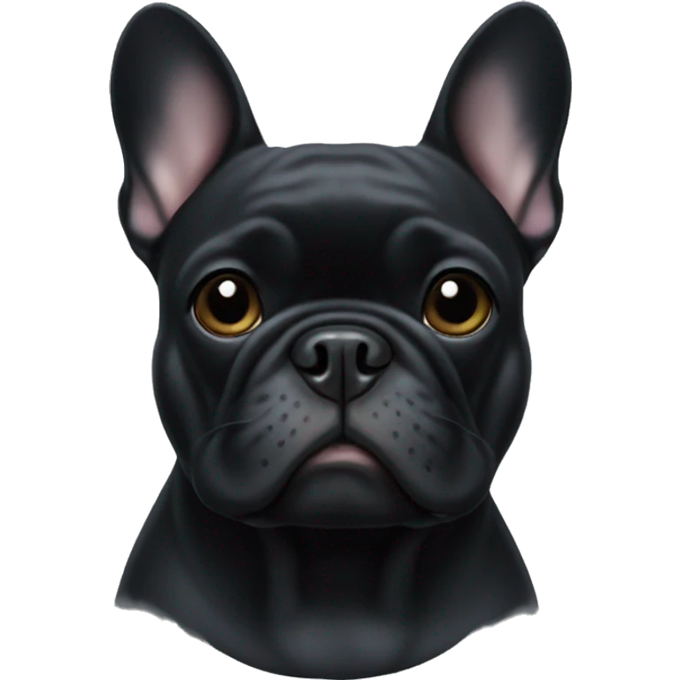 An all-black French bulldog emoji