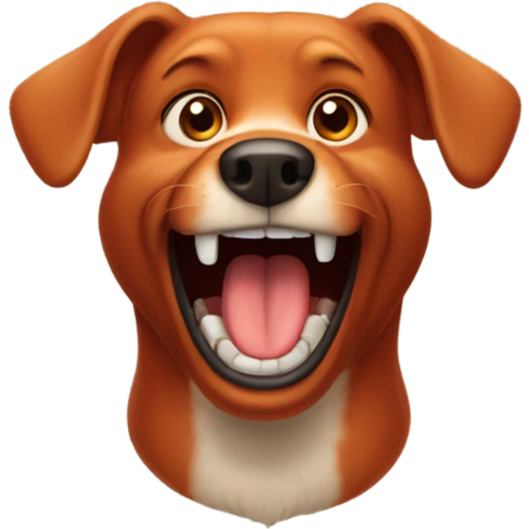 Red dog showing his teeth emoji