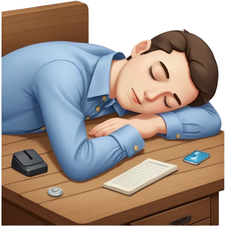 man sleeping on a desk emoji
