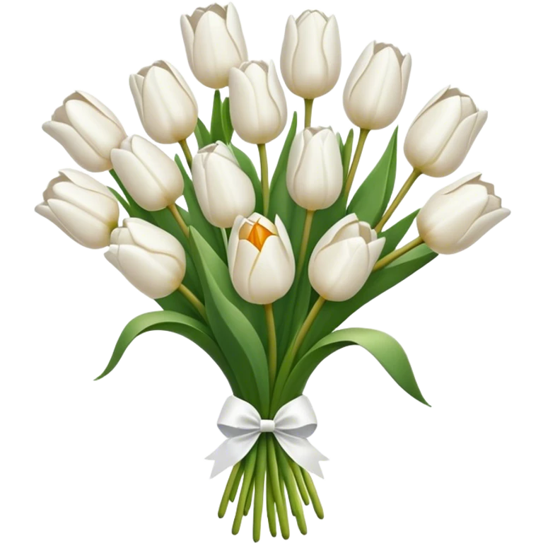 white tulip bouquet emoji