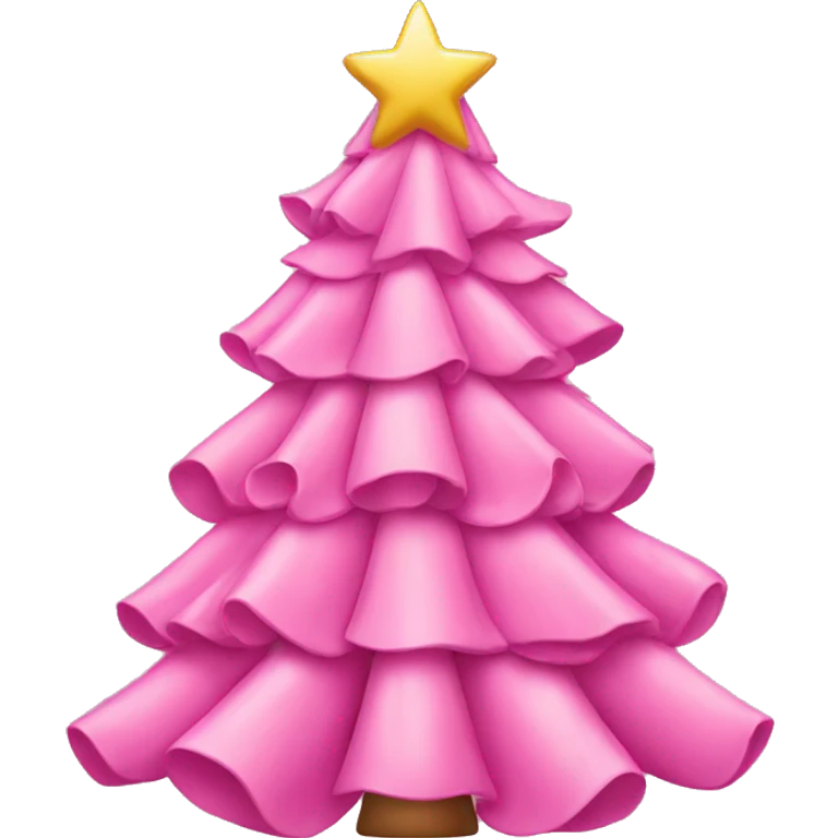 Pink Christmas tree with bows  emoji