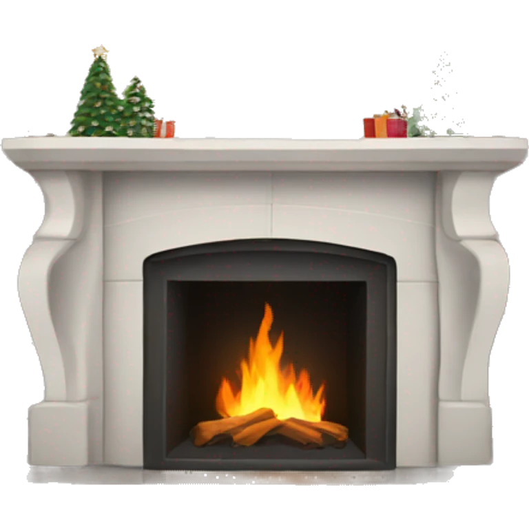 White asthetic clean Christmas fireplace  emoji