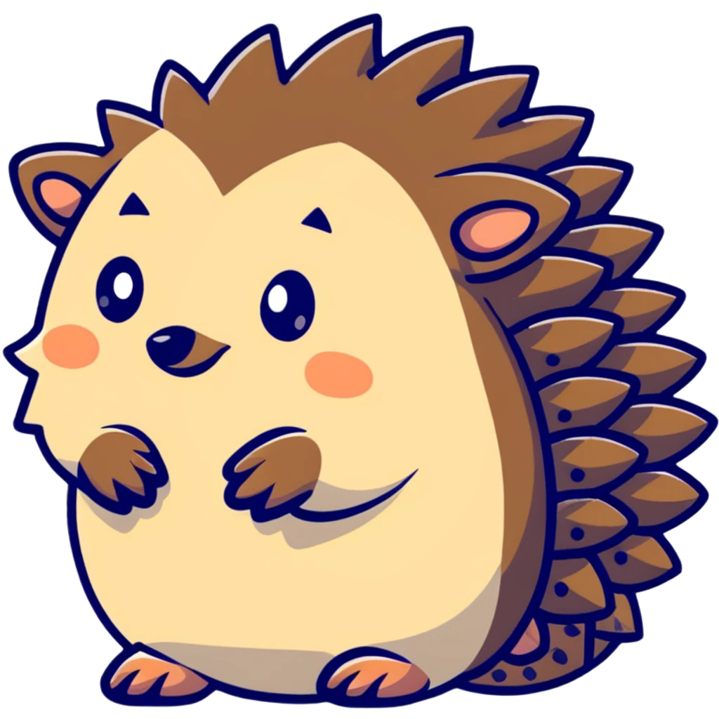 cute hedgehog with spiky back emoji