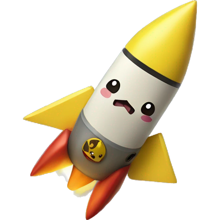 pikachu on a rocket emoji