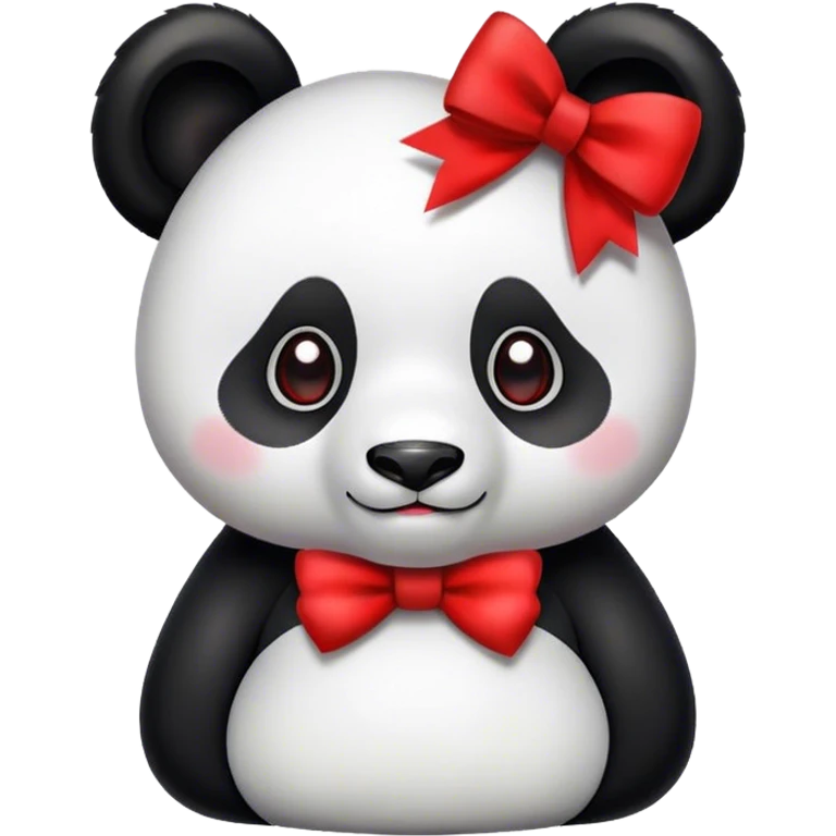 Un panda con un lazo emoji