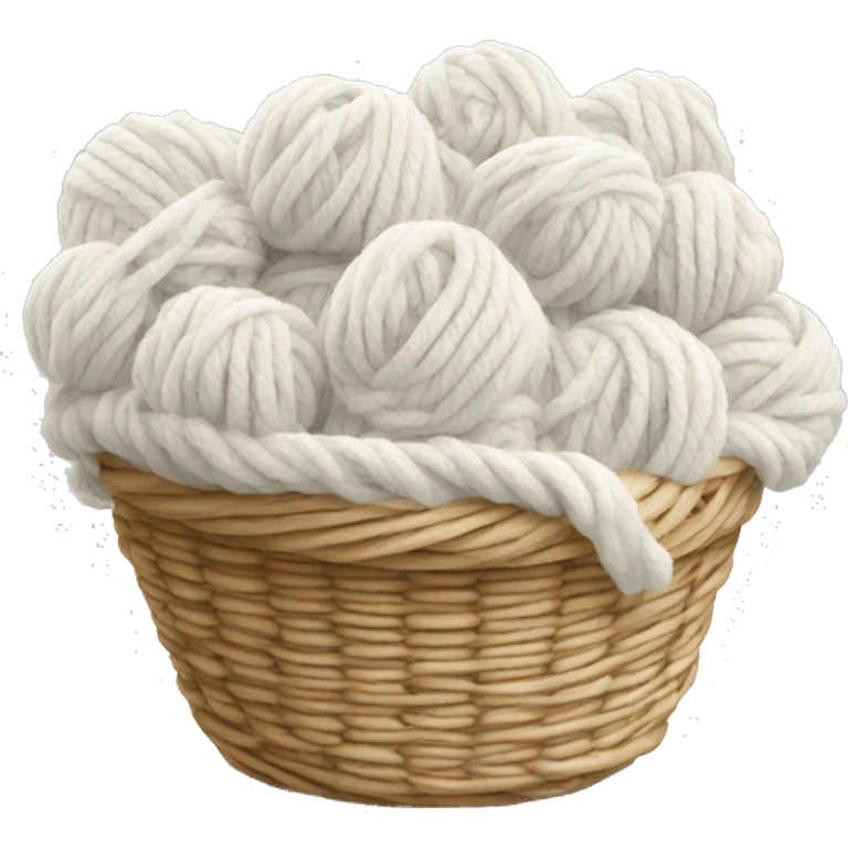 Basket of white wool yarn emoji