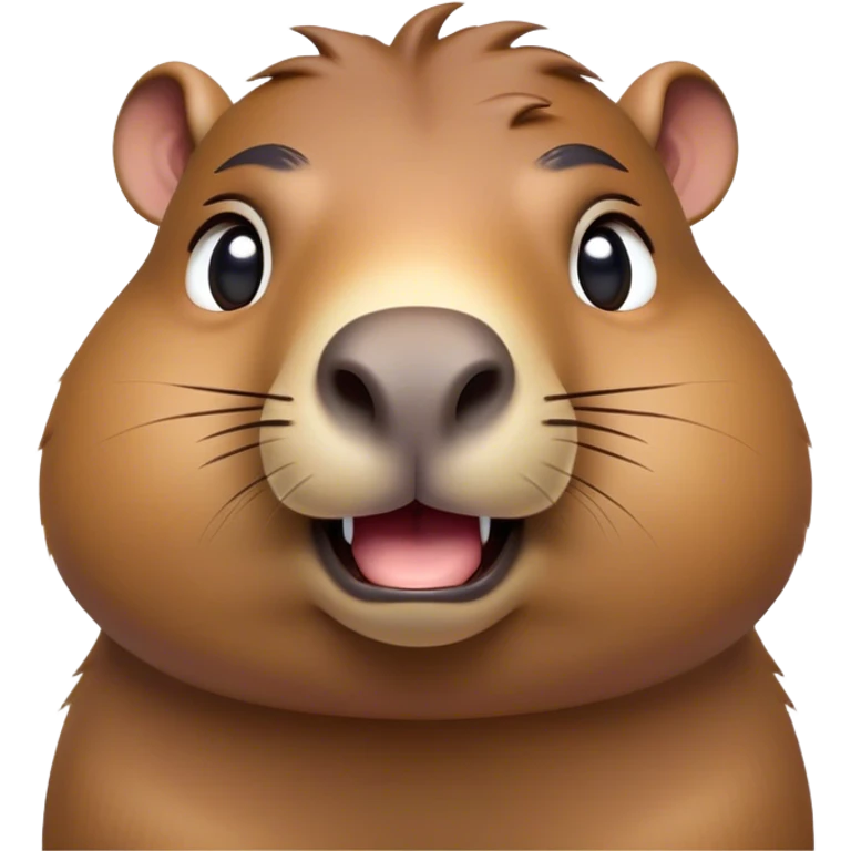 Cinematic Comical Capybara Portrait Emoji, Head tilted dramatically with an exaggeratedly shocked expression, featuring a robust, rotund build with wide, comically expressive eyes full of humorous disbelief, Simplified yet hilariously expressive features, highly detailed, glowing with a slightly sassy natural glow, high shine, dramatic yet playful, stylized with an air of quirky charm, soft glowing outline, capturing the essence of a meme-worthy capybara that looks ready to side-eye its way into viral fame! emoji