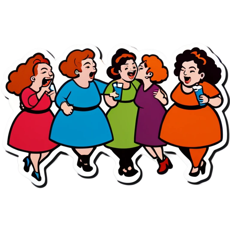 Large group of drunk women emoji