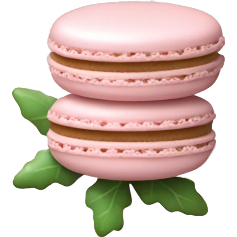 Light pink macaron with light pink mistletoe emoji