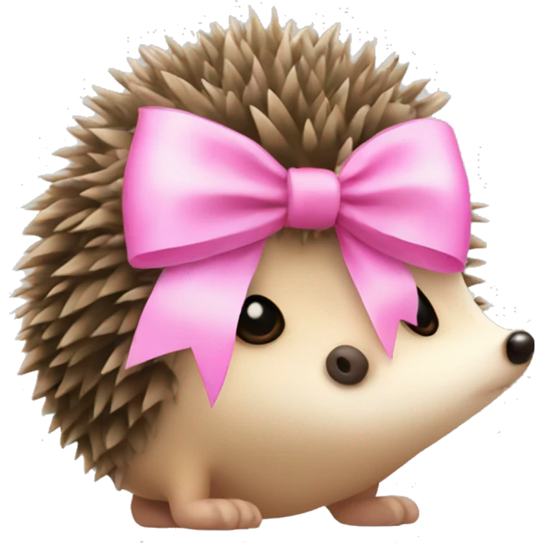 Hedgehog with a pink bow emoji