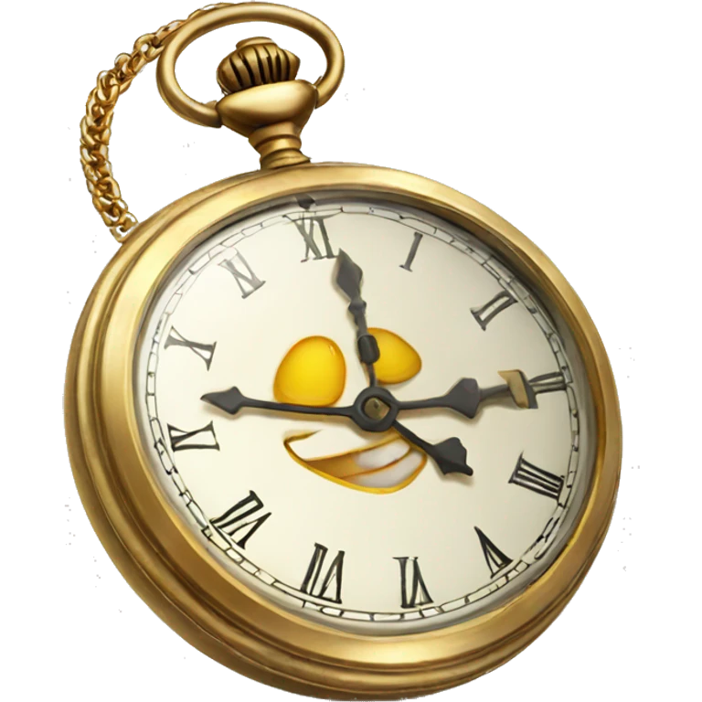 pocket watch with gold chain emoji