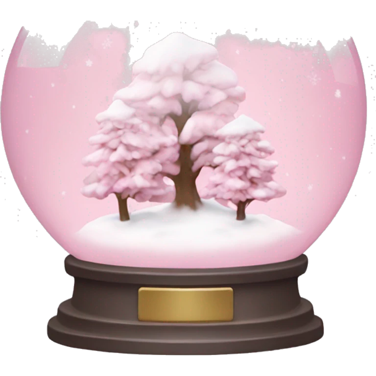 Pastel pink snow globe emoji
