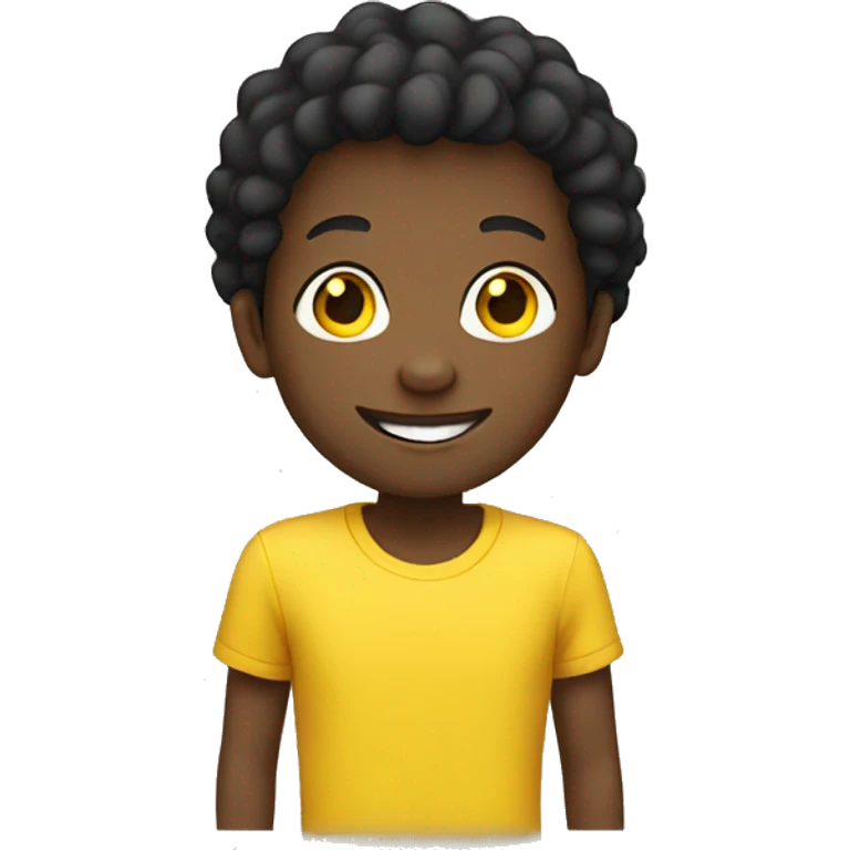 smiling black boy in yellow shirt emoji