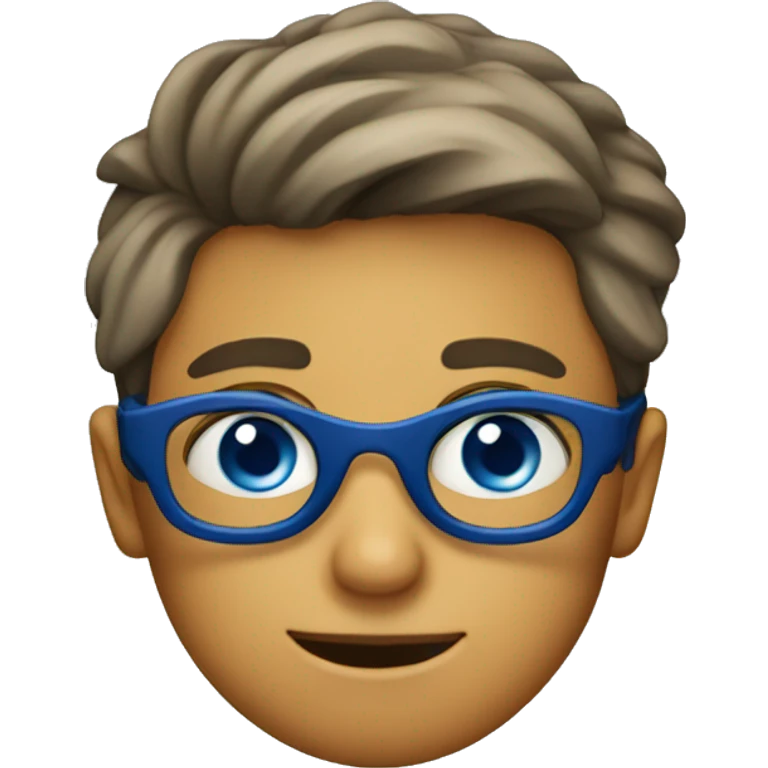 blue eyed boy with googles on emoji