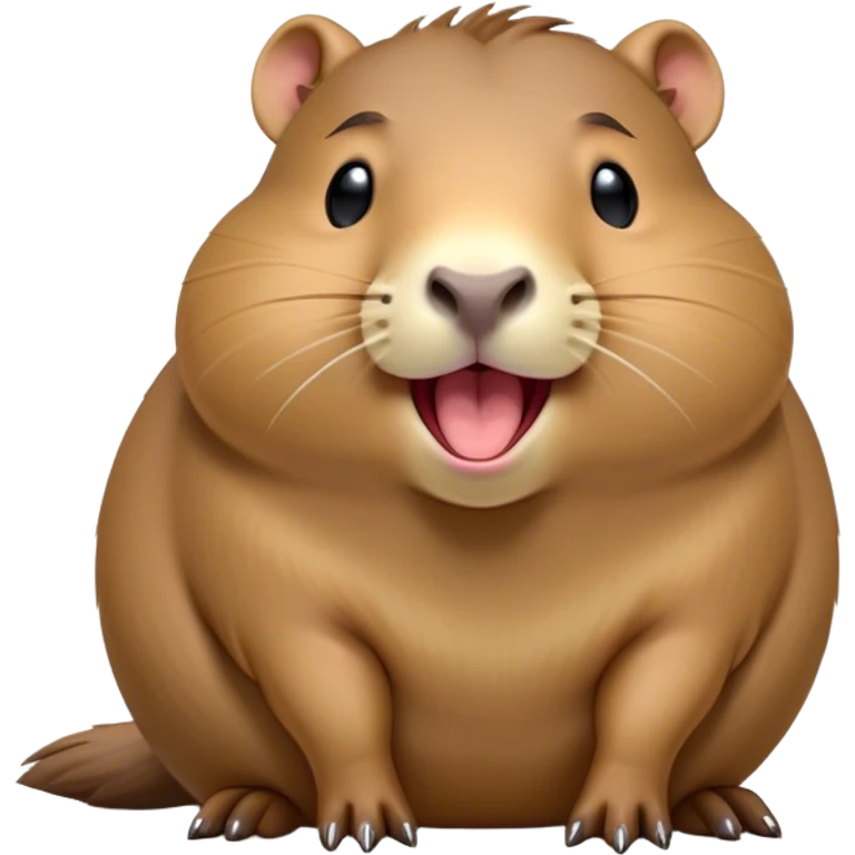 Cinematic Cute Yawning Capybara Portrait Emoji, Head tilted slightly with a dramatic, wide-open yawn, showcasing a plush, rounded body with drowsy, half-closed eyes and a relaxed expression, Simplified yet irresistibly adorable features, highly detailed, glowing with a soft, cozy natural glow, high shine, relaxed yet expressive, stylized with a dash of whimsical charm, soft glowing outline, capturing the essence of a drowsy yet affectionate guardian that seems ready to stretch out for a nap! emoji
