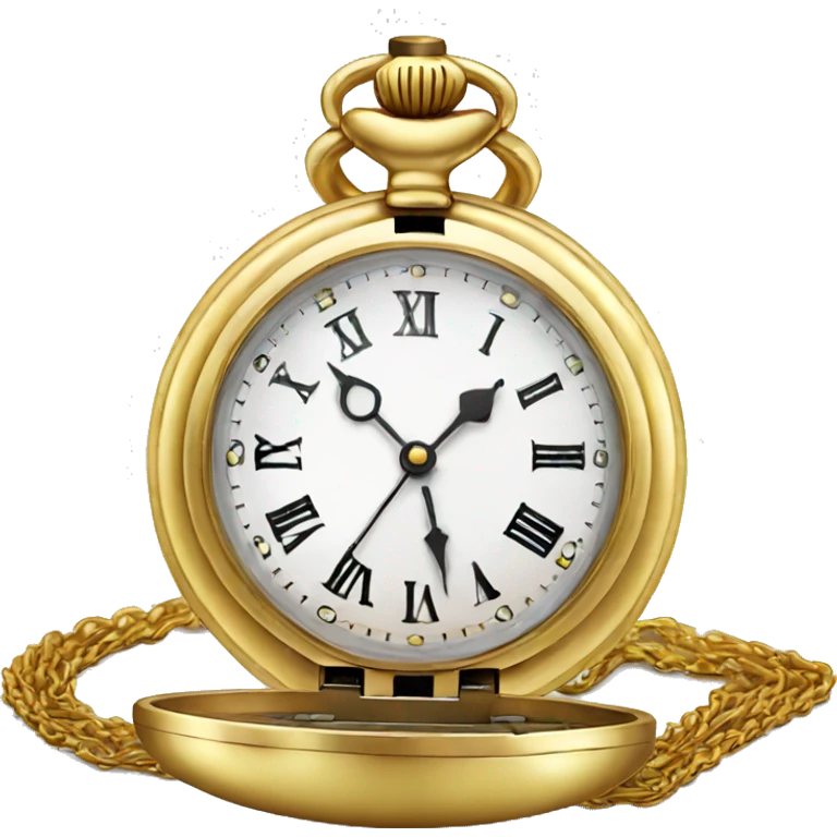 pocket watch with gold chain emoji