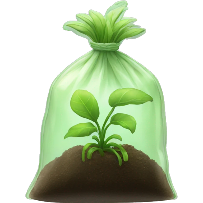 green plant in transparent bag emoji