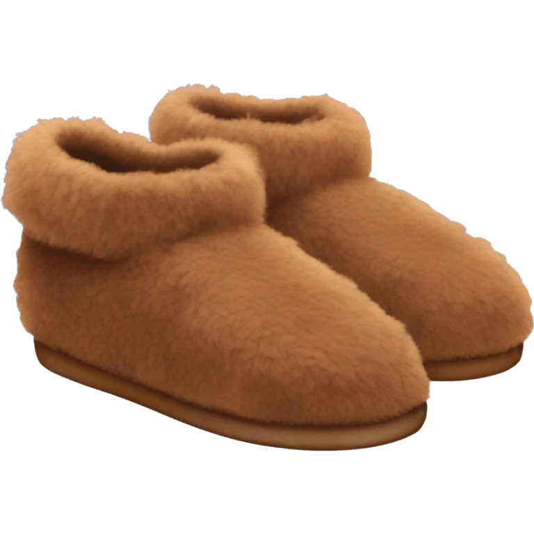 Brown fluffy slippers emoji