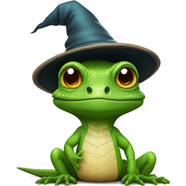 Lizard with wizard hat emoji