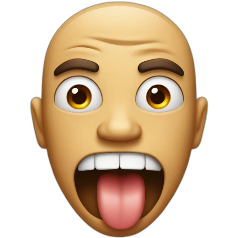 angry man sticking out his tongue emoji
