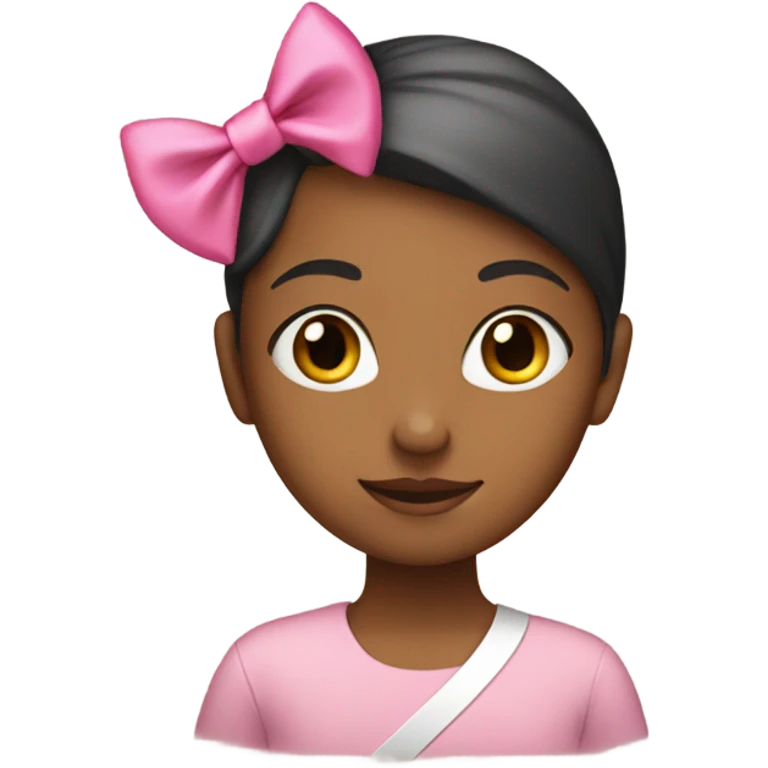 a girl with a little pink ribbon on her head emoji