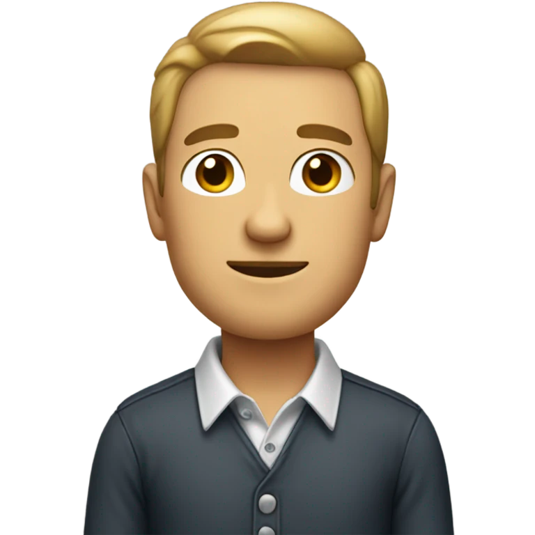 male in collared shirt emoji