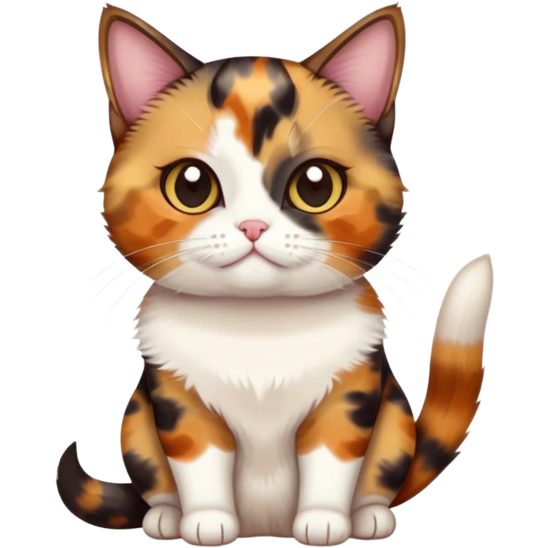 Tortie munchkin cat sitting emoji