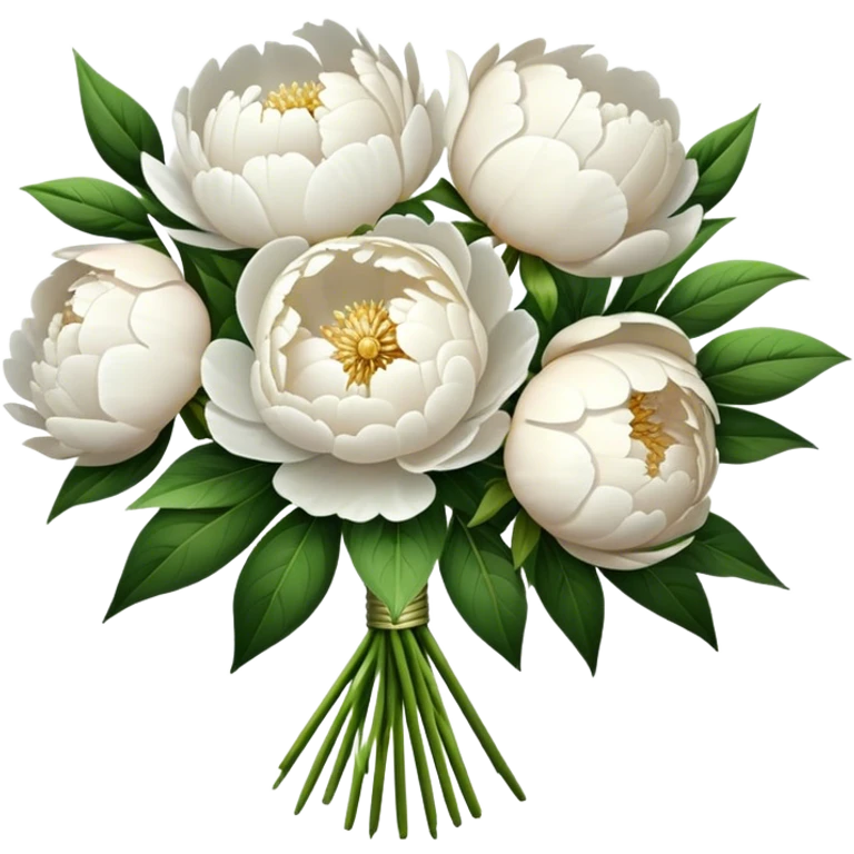 White peonies bouquet  emoji
