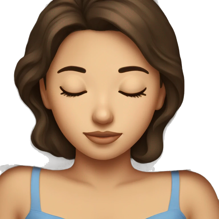 pretty brunette girl sleeping emoji