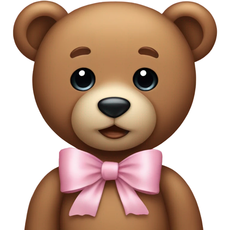Teddy bear with light pink bow  emoji