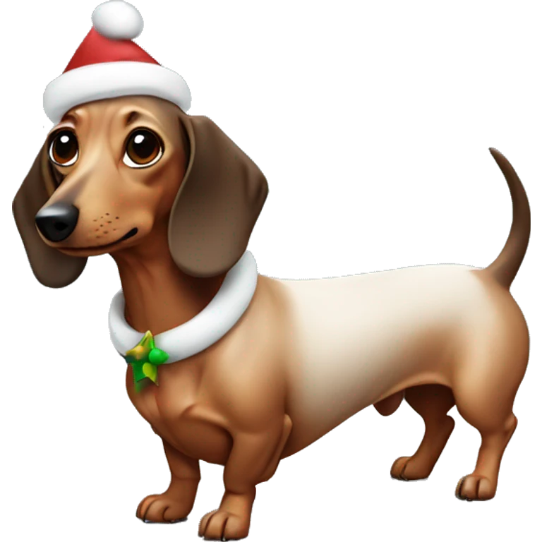 Christmas dachshund emoji