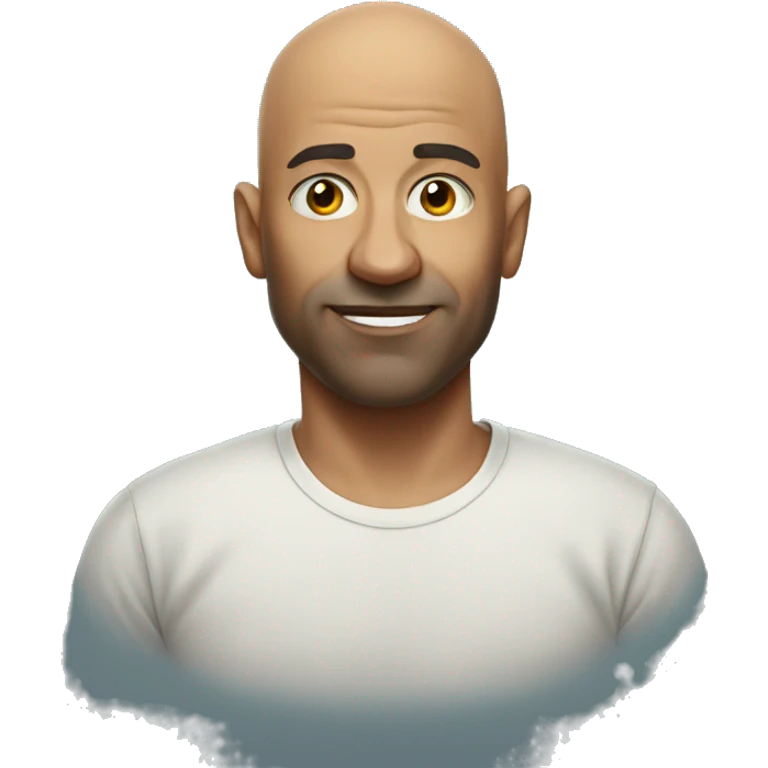 bald man in t-shirt portrait emoji