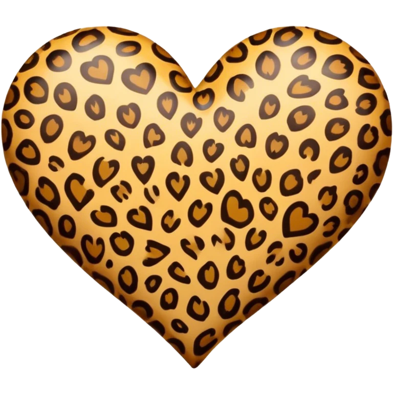 leopard print heart emoji
