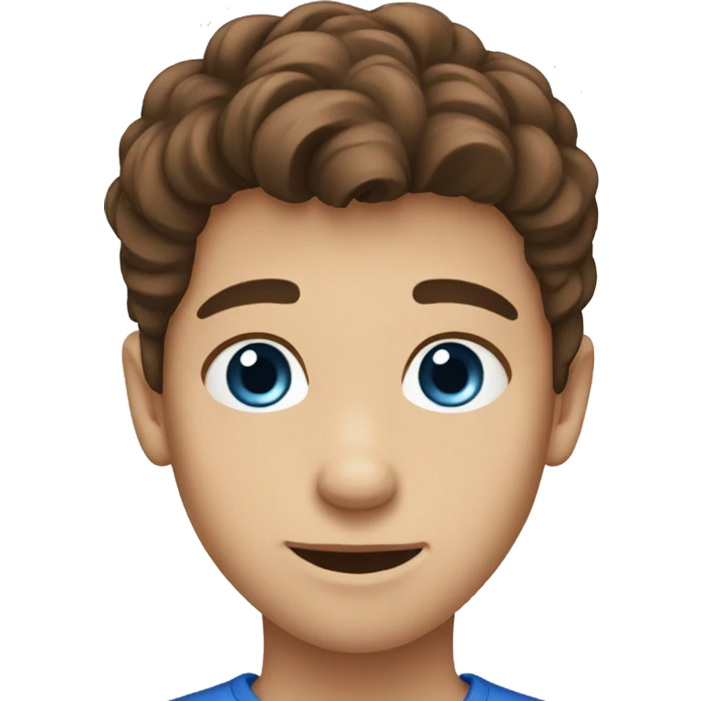 Brown hair blue eyed boy emoji