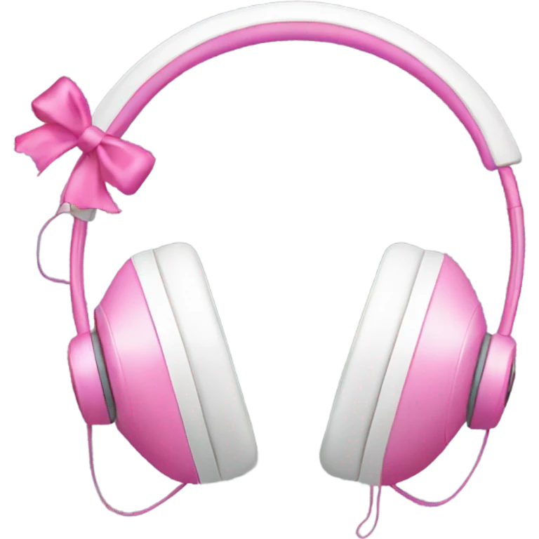 white headphones with pink bows emoji