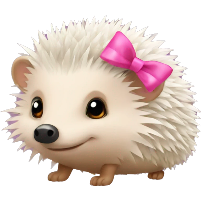hedgehog with a pink bow emoji