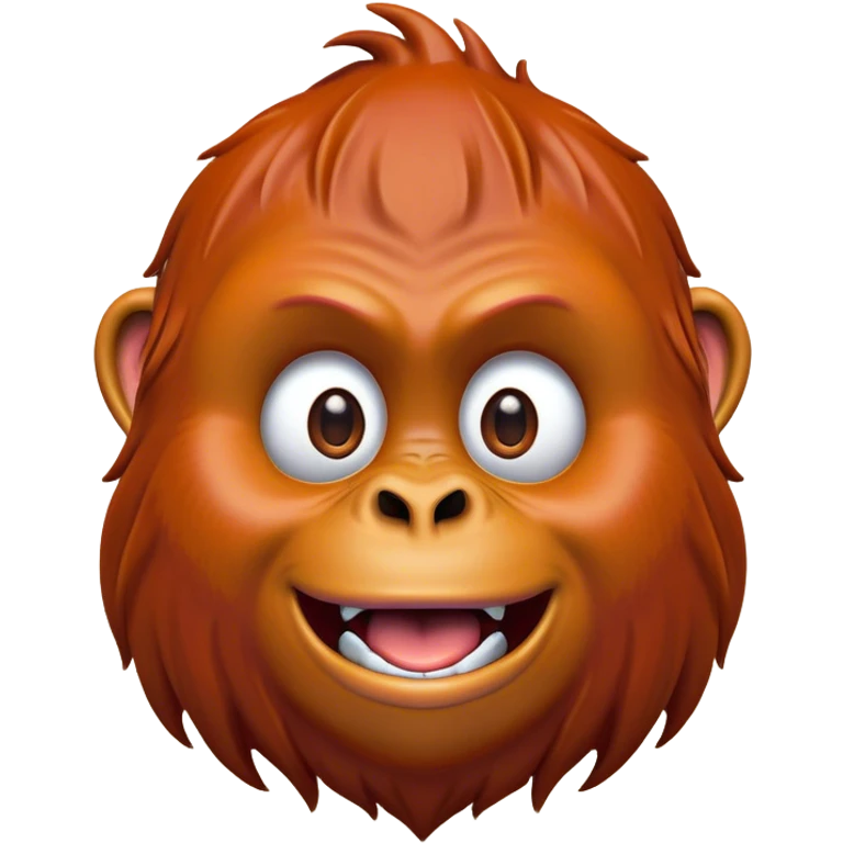 Cinematic Comical Orangutan Portrait Emoji, Head tilted dramatically with an exaggeratedly shocked expression, featuring a robust, animated face with wide, comically expressive eyes full of humorous disbelief, Simplified yet hilariously expressive features, highly detailed, glowing with a slightly sassy glow, high shine, dramatic yet playful, stylized with an air of quirky jungle attitude, soft glowing outline, capturing the essence of a meme-worthy orangutan that looks ready to side-eye its way into viral fame! emoji