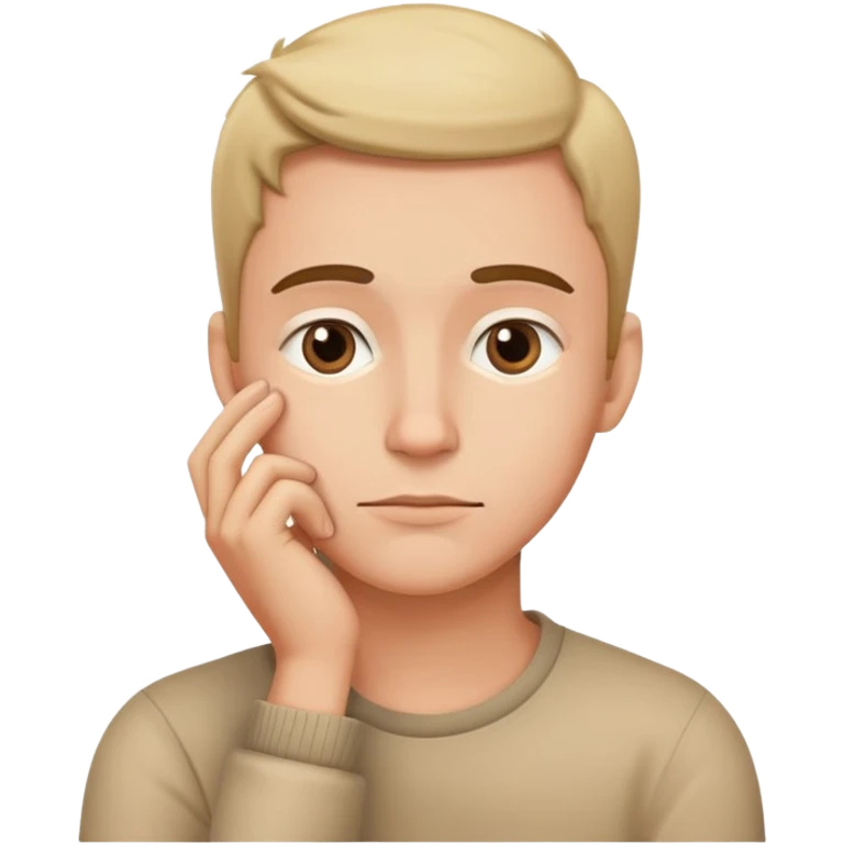 thoughtful person with hand on chin emoji