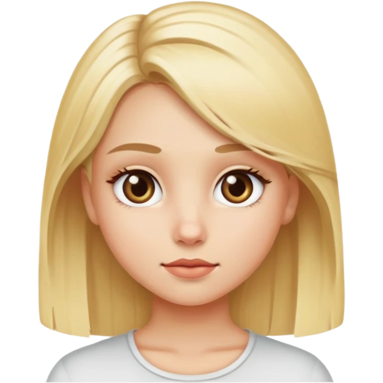 Blonde Girl with normal skin, with love eyes emoji