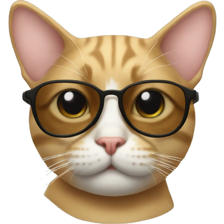 Un gato con gafas emoji