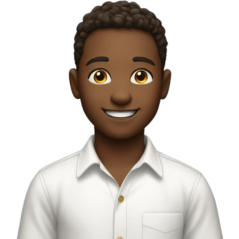 Younger with smiling boy in white shirt emoji