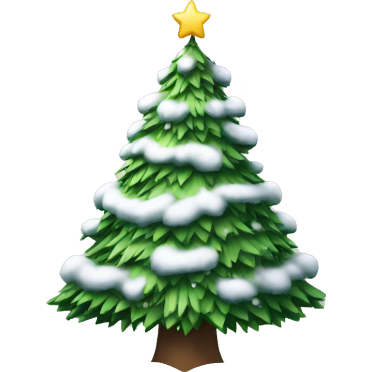 christmas tree with snow emoji