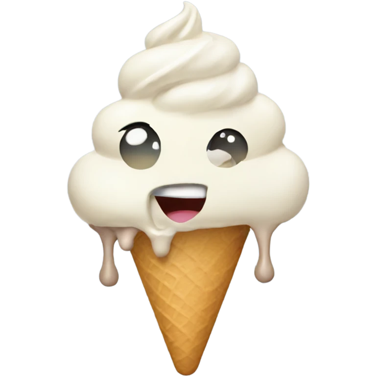 Ice cream eating ice cream emoji