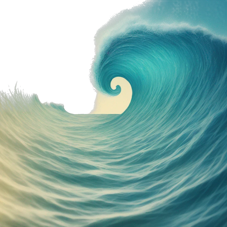 Ocean waves making a heart emoji