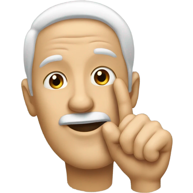 Guy with his finger on his nose emoji