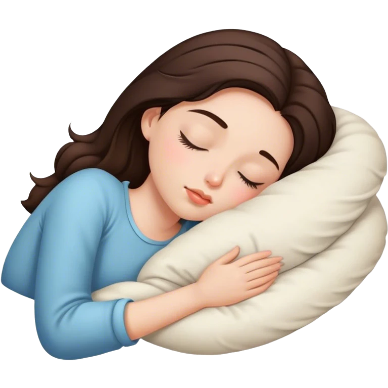 Brunette girl sleeping emoji