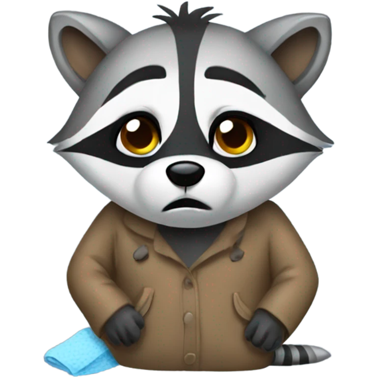Sick raccoon with a flu  emoji